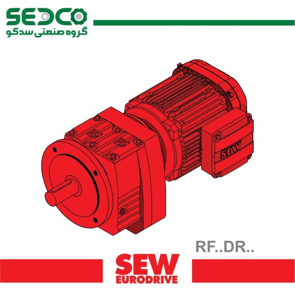 موتور گیربکس هلیکال SEW سری RF07 + موتور DT56M4 با دور خروجی 17rpm موتور گیربکس SEW