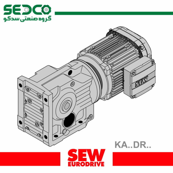 موتور گیربکس کرانویل SEW سایز127 پایه‌دار، موتور DR63S4 با دور خروجی 0.08rpm موتور گیربکس SEW