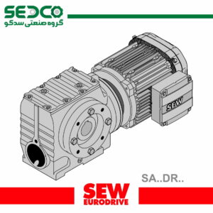 موتور گیربکس حلزونی SEW سایز67 پایه‌دار، موتور DRE90M4 با دور خروجی 26rpm