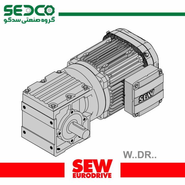 موتور گیربکس حلزونی SEW سایز10 پایه‌دار، موتور DT56M4 با دور خروجی 17rpm موتور گیربکس SEW