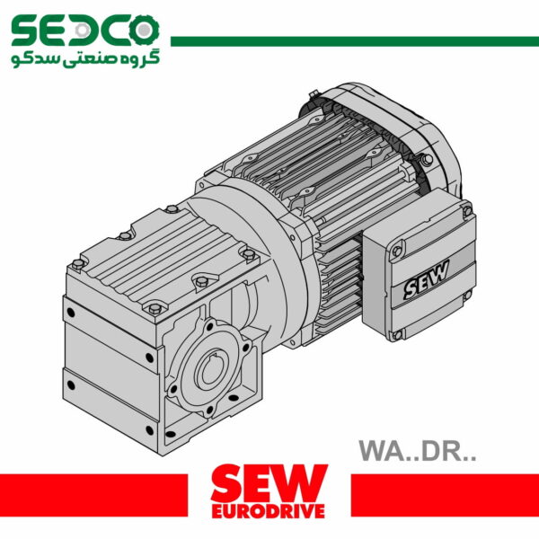 موتور گیربکس حلزونی SEW سایز10 پایه‌دار، موتور DT56M4 با دور خروجی 17rpm موتور گیربکس SEW